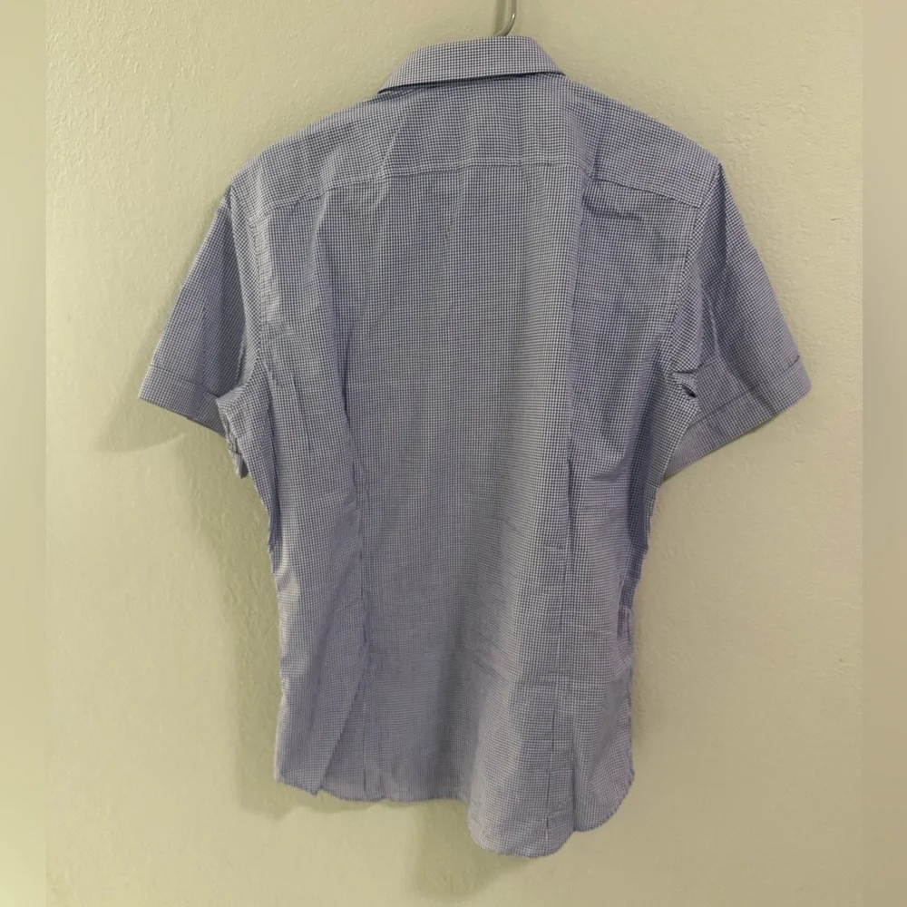 Banana Republic Blue Gingham Stretch Button-Up Shirt Men’s Small